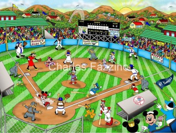 スポーツ Painting - ファッツィーノ 野球 アート ディズニー 印象派